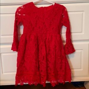 Red lace dress